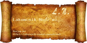 Lakomcsik Noémi névjegykártya